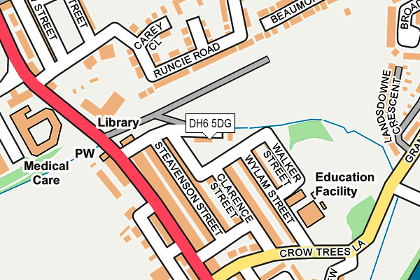 DH6 5DG map - OS OpenMap – Local (Ordnance Survey)