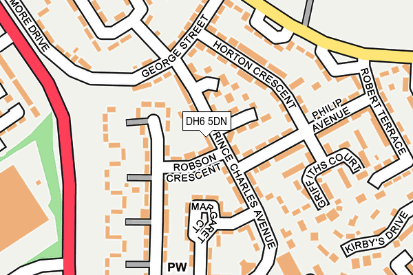 DH6 5DN map - OS OpenMap – Local (Ordnance Survey)