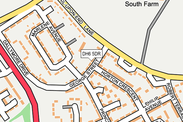 DH6 5DR map - OS OpenMap – Local (Ordnance Survey)