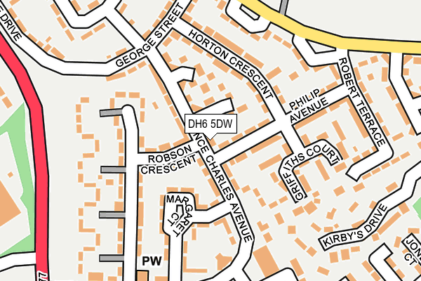 DH6 5DW map - OS OpenMap – Local (Ordnance Survey)