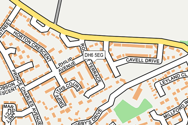 DH6 5EG map - OS OpenMap – Local (Ordnance Survey)