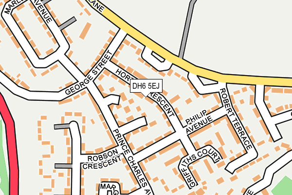 DH6 5EJ map - OS OpenMap – Local (Ordnance Survey)