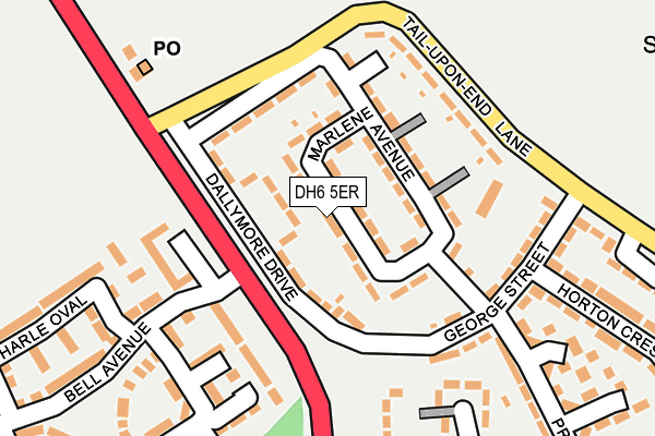 DH6 5ER map - OS OpenMap – Local (Ordnance Survey)