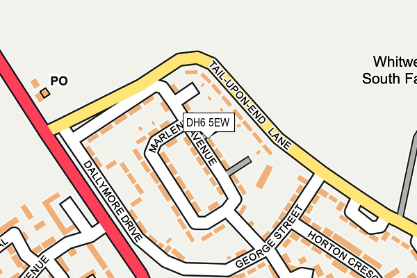DH6 5EW map - OS OpenMap – Local (Ordnance Survey)