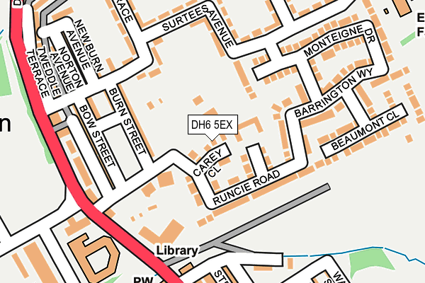 DH6 5EX map - OS OpenMap – Local (Ordnance Survey)