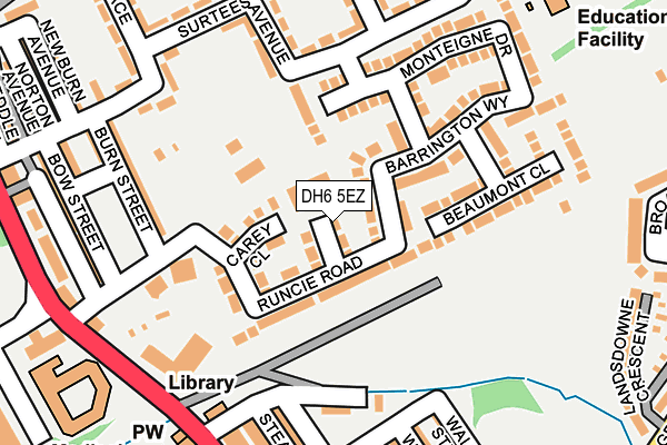 DH6 5EZ map - OS OpenMap – Local (Ordnance Survey)