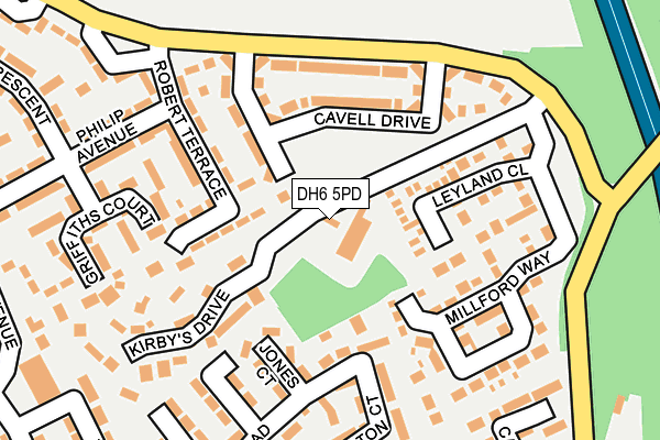 DH6 5PD map - OS OpenMap – Local (Ordnance Survey)