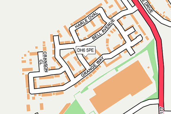DH6 5PE map - OS OpenMap – Local (Ordnance Survey)