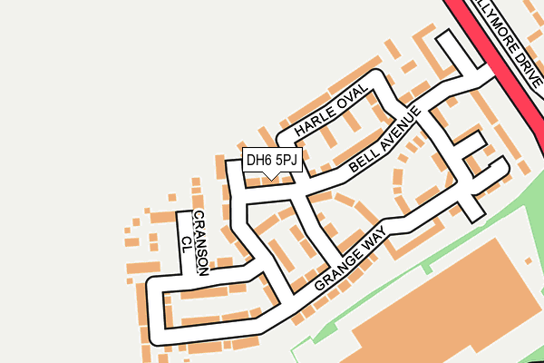 DH6 5PJ map - OS OpenMap – Local (Ordnance Survey)