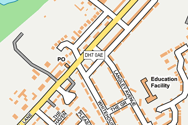 DH7 0AE map - OS OpenMap – Local (Ordnance Survey)