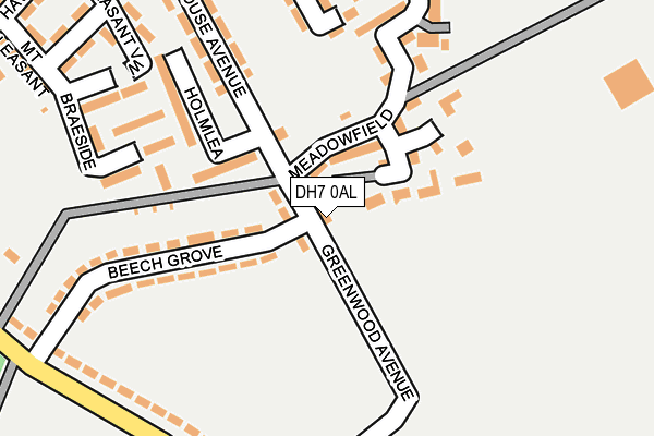 DH7 0AL map - OS OpenMap – Local (Ordnance Survey)