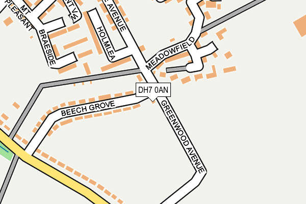 DH7 0AN map - OS OpenMap – Local (Ordnance Survey)