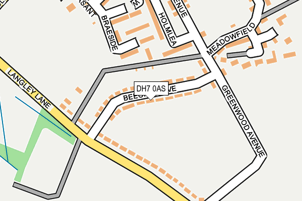 DH7 0AS map - OS OpenMap – Local (Ordnance Survey)