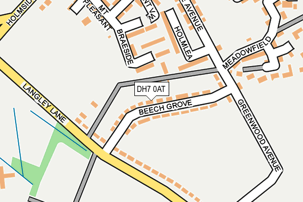 DH7 0AT map - OS OpenMap – Local (Ordnance Survey)