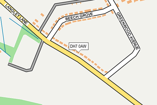 DH7 0AW map - OS OpenMap – Local (Ordnance Survey)