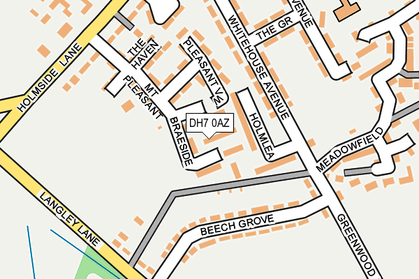 DH7 0AZ map - OS OpenMap – Local (Ordnance Survey)