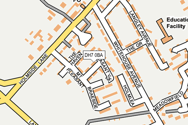 DH7 0BA map - OS OpenMap – Local (Ordnance Survey)