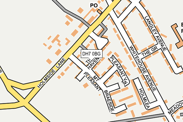 DH7 0BG map - OS OpenMap – Local (Ordnance Survey)