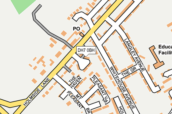 DH7 0BH map - OS OpenMap – Local (Ordnance Survey)