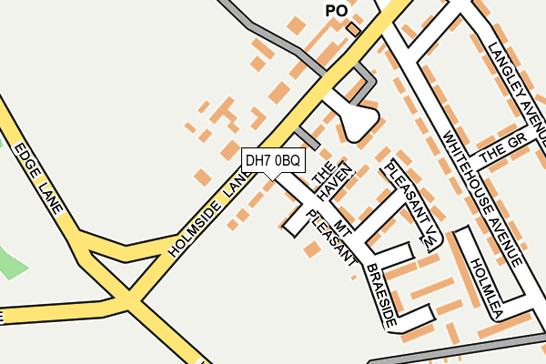 DH7 0BQ map - OS OpenMap – Local (Ordnance Survey)