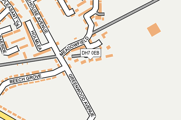 DH7 0EB map - OS OpenMap – Local (Ordnance Survey)