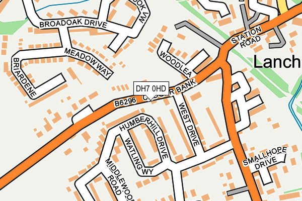 DH7 0HD map - OS OpenMap – Local (Ordnance Survey)
