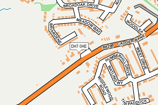 DH7 0HE map - OS OpenMap – Local (Ordnance Survey)