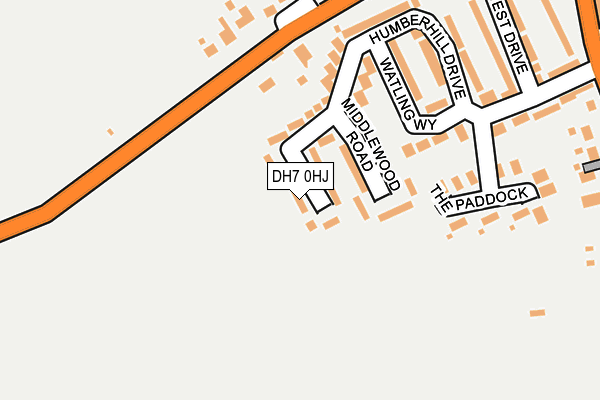 DH7 0HJ map - OS OpenMap – Local (Ordnance Survey)