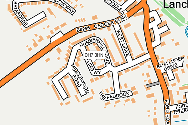 DH7 0HN map - OS OpenMap – Local (Ordnance Survey)