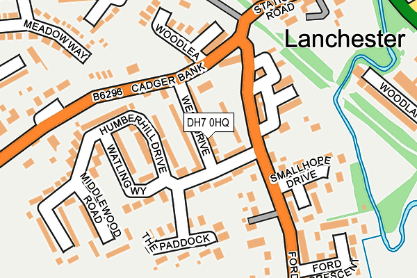 DH7 0HQ map - OS OpenMap – Local (Ordnance Survey)
