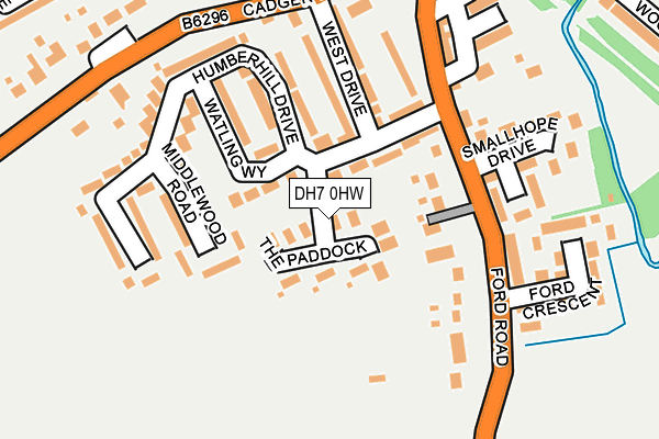 DH7 0HW map - OS OpenMap – Local (Ordnance Survey)