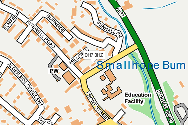DH7 0HZ map - OS OpenMap – Local (Ordnance Survey)