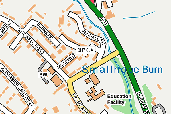 DH7 0JA map - OS OpenMap – Local (Ordnance Survey)