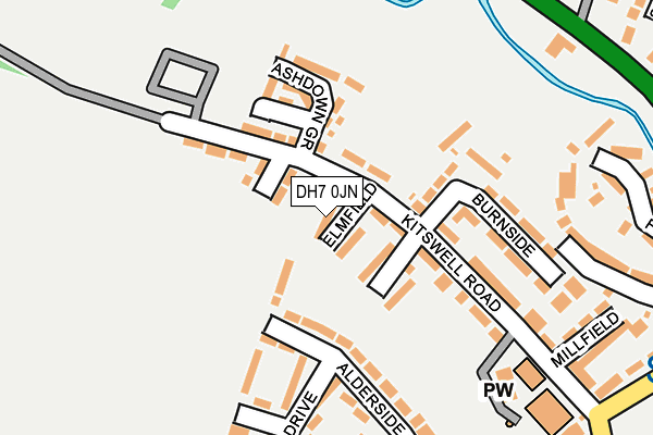 DH7 0JN map - OS OpenMap – Local (Ordnance Survey)
