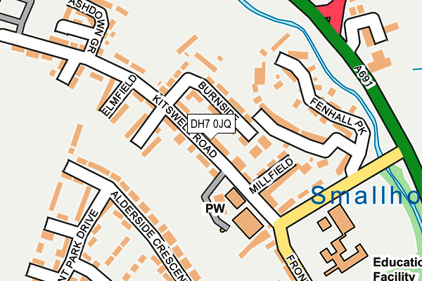 DH7 0JQ map - OS OpenMap – Local (Ordnance Survey)