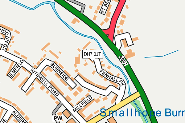 DH7 0JT map - OS OpenMap – Local (Ordnance Survey)