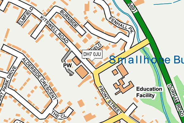 DH7 0JU map - OS OpenMap – Local (Ordnance Survey)