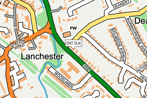 DH7 0LN map - OS OpenMap – Local (Ordnance Survey)