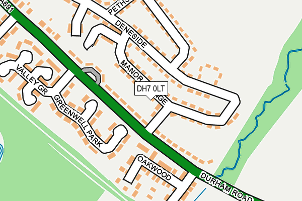 DH7 0LT map - OS OpenMap – Local (Ordnance Survey)