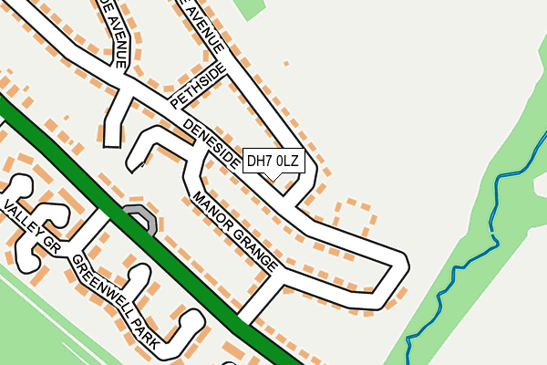 DH7 0LZ map - OS OpenMap – Local (Ordnance Survey)