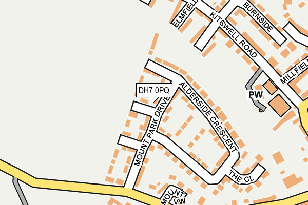 DH7 0PQ map - OS OpenMap – Local (Ordnance Survey)