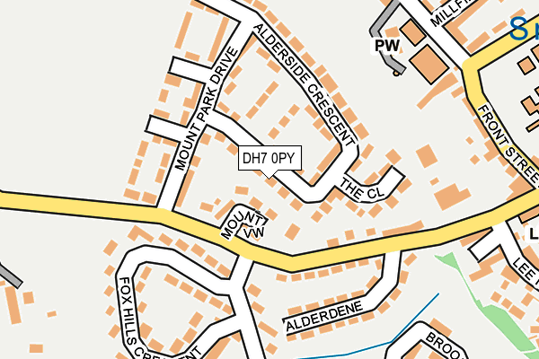 DH7 0PY map - OS OpenMap – Local (Ordnance Survey)