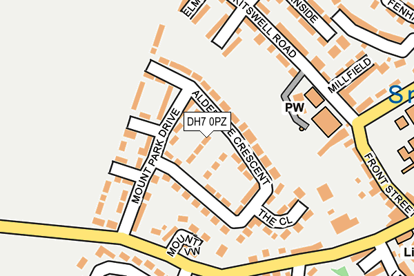 DH7 0PZ map - OS OpenMap – Local (Ordnance Survey)