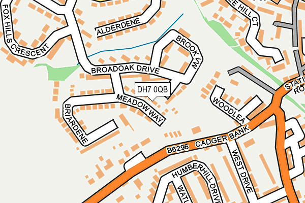 DH7 0QB map - OS OpenMap – Local (Ordnance Survey)