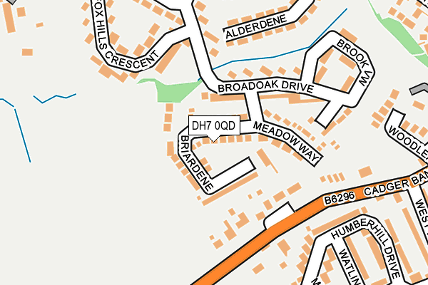 DH7 0QD map - OS OpenMap – Local (Ordnance Survey)