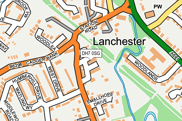 DH7 0SG map - OS OpenMap – Local (Ordnance Survey)