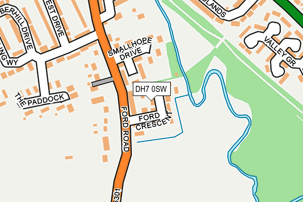 DH7 0SW map - OS OpenMap – Local (Ordnance Survey)