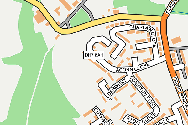 DH7 6AH map - OS OpenMap – Local (Ordnance Survey)