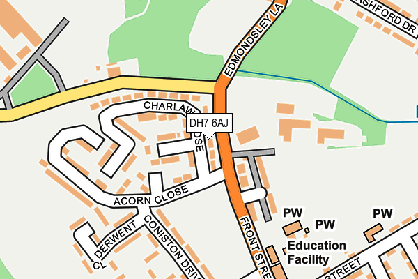 DH7 6AJ map - OS OpenMap – Local (Ordnance Survey)