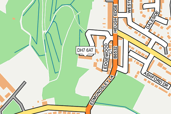 DH7 6AT map - OS OpenMap – Local (Ordnance Survey)
